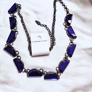 NWT Coldwater Creek crescent blue necklace